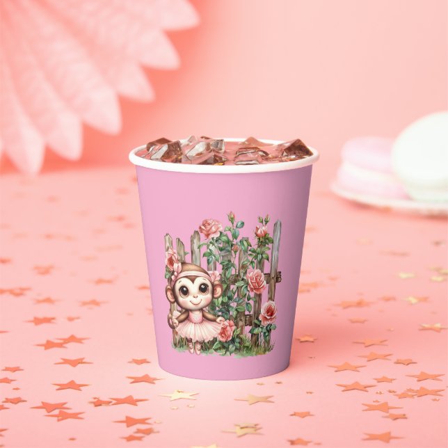 Gobelets En Papier Singe Ballerine (Insitu)