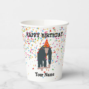 Gobelets En Papier Singe Chimpanzé Fête Animaux Fête Fête