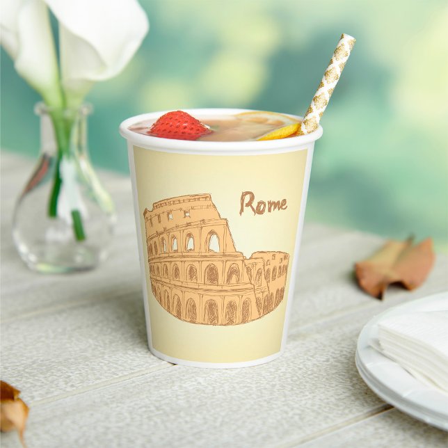 Gobelets En Papier Sketch du Colisée de Rome (Créateur téléchargé)
