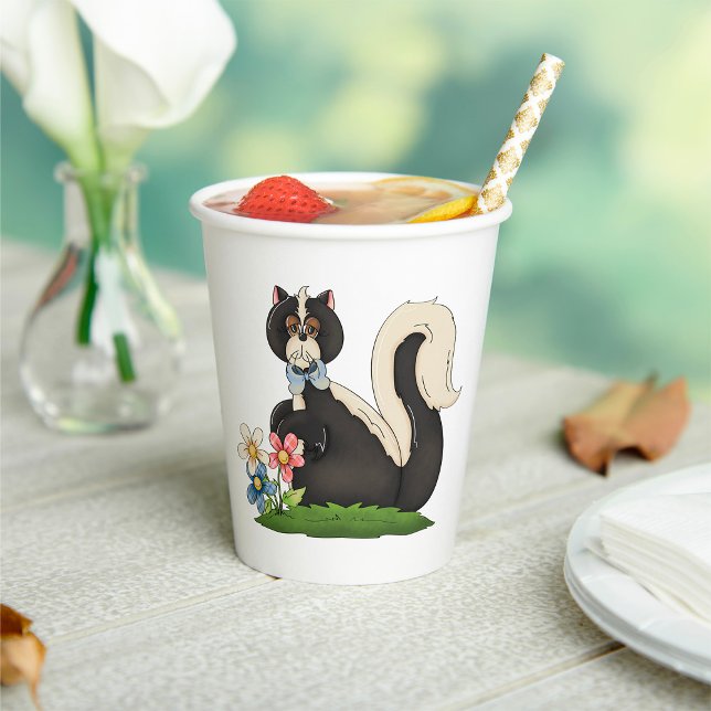 Gobelets En Papier Skunk Avec Fleurs (Créateur téléchargé)