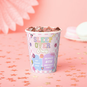 Gobelets En Papier Sleepover Preppy Varsity Patch Anniversaire