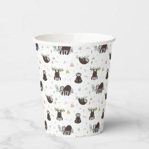 Gobelets En Papier Sleepy Sweet Sloth Motif