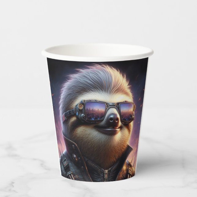Gobelets En Papier Sloth Cyberpunk (Recto)