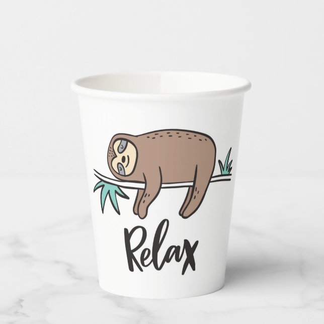 Gobelets En Papier Sloth Dit Relax (Gauche)