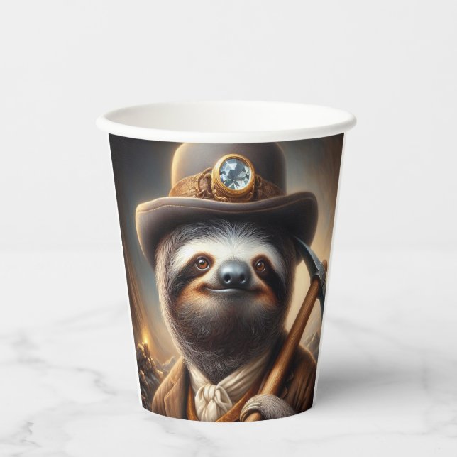 Gobelets En Papier Sloth Gold Miner (Recto)