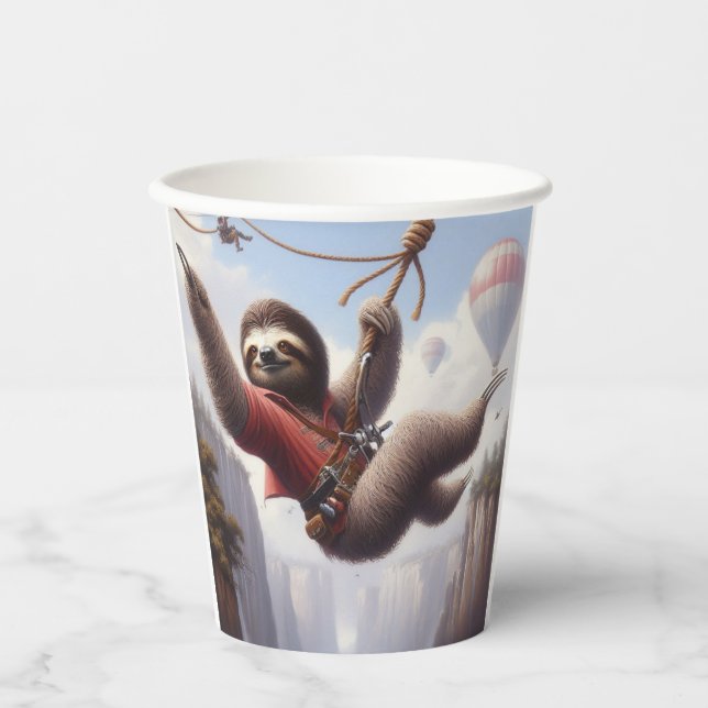 Gobelets En Papier Sloth Ziplining (Recto)