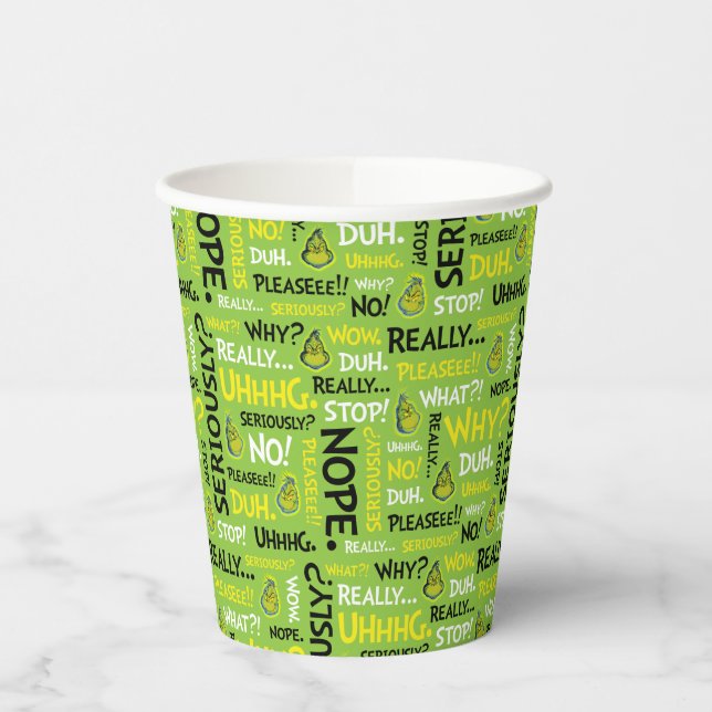 Gobelets En Papier Snarky Grinch | Phrase modèle Grinch Snarky (Gauche)
