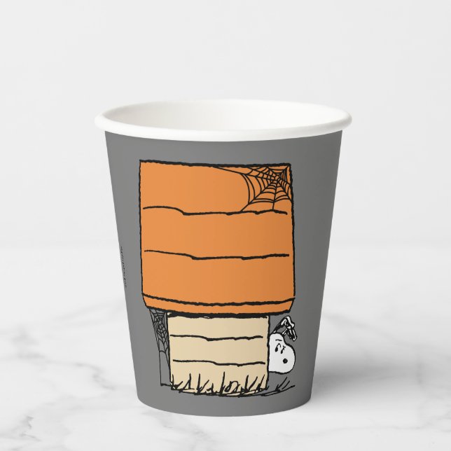 Gobelets En Papier Snoopy Halloween Spider Web Doghouse (Recto)