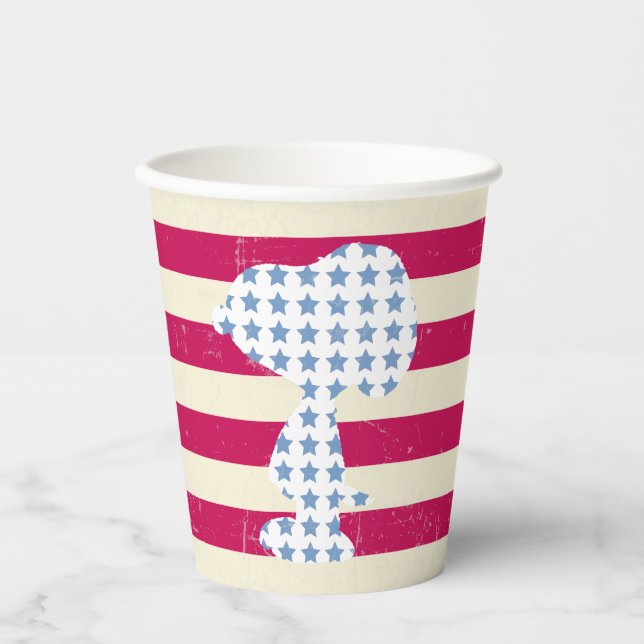 Gobelets En Papier Snoopy Vintage Stars & Stripes (Recto)