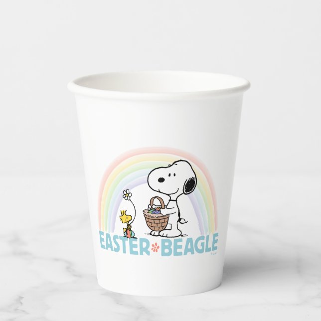 Gobelets En Papier Snoopy & Woodstock - Beagle de Pâques (Recto)