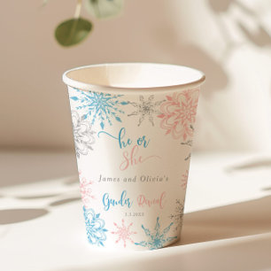 Gobelets En Papier Snowflakes genre révéler