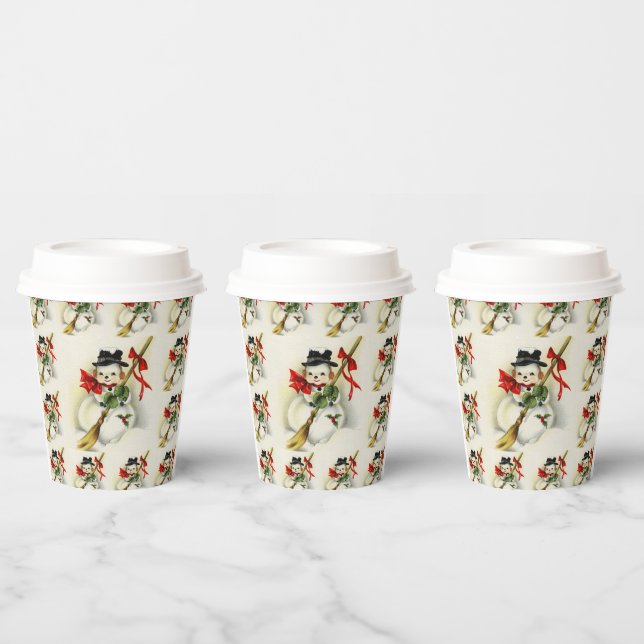 Gobelets En Papier Snowman 009 (Multi)