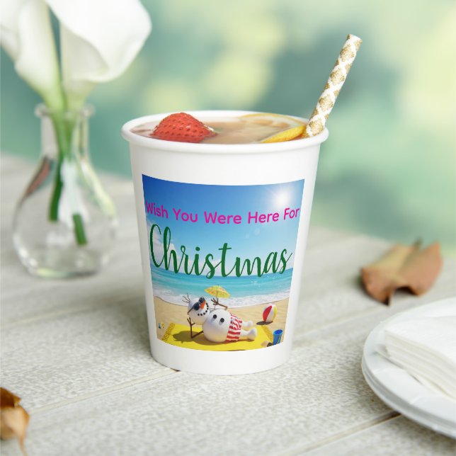 Gobelets En Papier Snowman bronzage (Insitu)