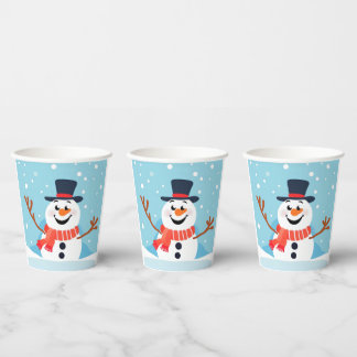 Gobelets En Papier Snowman Noël Fête coupe papier