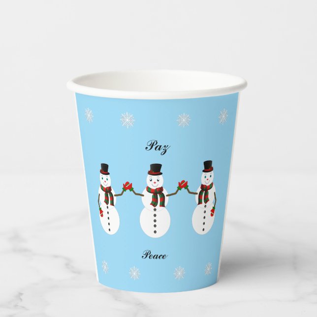 Gobelets En Papier Snowman Paper cup (Recto)