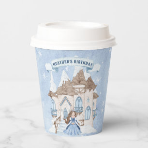Gobelets En Papier SnowWinter Brunette Princesse Anniversaire