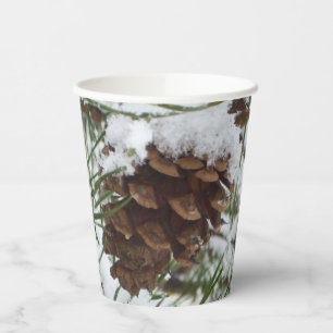 Gobelets En Papier Snowy Pine Cone I