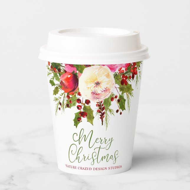 Gobelets En Papier Société Florale Noël (Recto)