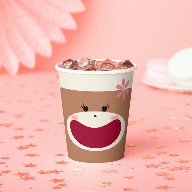 Gobelets En Papier Sock Monkey Smile(Girl) (Insitu)