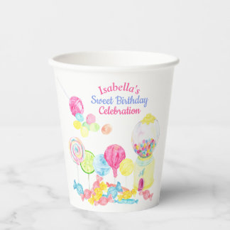 Gobelets En Papier Soins sucrés de bonbons Anniversaire personnalisé