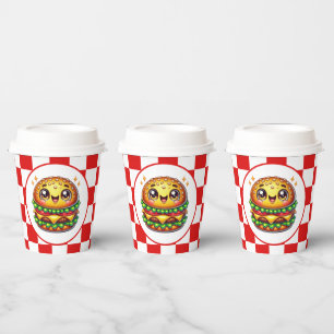 Gobelets En Papier Soirée amoureuse du Cute Hamburger