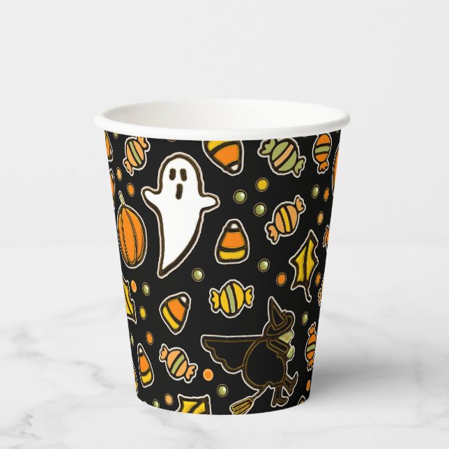 Gobelets En Papier Soirée d'Halloween (Recto)