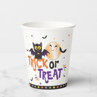 Gobelets En Papier Soirée Halloween Trick or Treat Chauve-souris et L