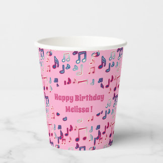 Gobelets En Papier soirée notes musicales