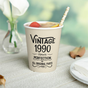Gobelets En Papier Soirée personnalisée vintage de 35 ans