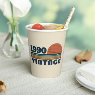 Gobelets En Papier Soirée personnalisée vintage de 35 ans