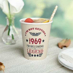 Gobelets En Papier Soirée personnalisée vintage de 55 ans