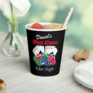 Gobelets En Papier Soirée Poker à la garçonnière
