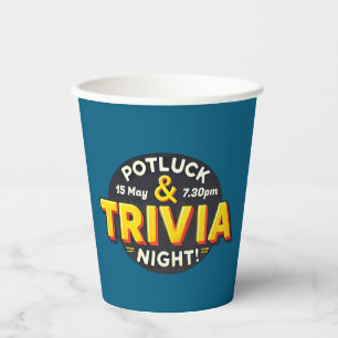 Gobelets En Papier Soirée Potluck Trivia se réunir