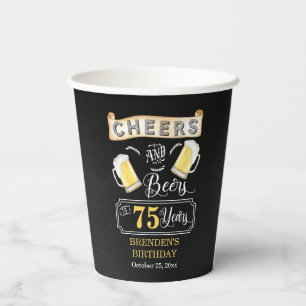 Gobelets En Papier Soirées et bières à 75 ans fête d'anniversaire