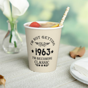 Gobelets En Papier Soixante vintage 60e anniversaire