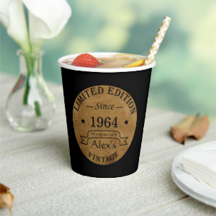 Gobelets En Papier Soixante vintage 60e anniversaire personnalisée