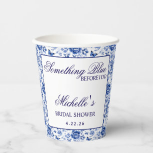 Gobelets En Papier Something Blue Before I Do Floral Bridal Shower
