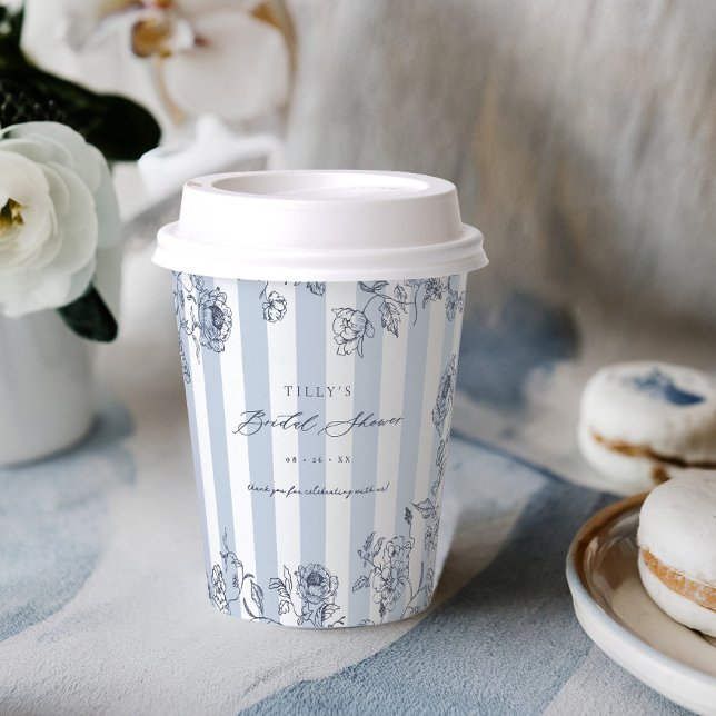 Gobelets En Papier Something Blue Paper Cup Bridal Shower Table Decor (Créateur téléchargé)