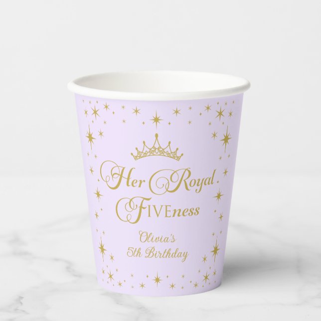 Gobelets En Papier Son Altesse Fiveness Princesse Or 5ème Anniversair (Recto)