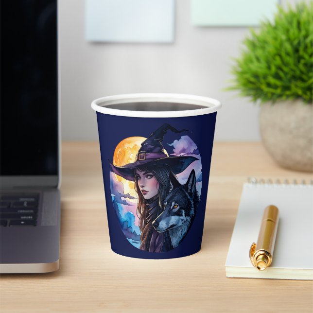 Gobelets En Papier Sorcière avec un Loup - Amusements pour les Fans d (Insitu)