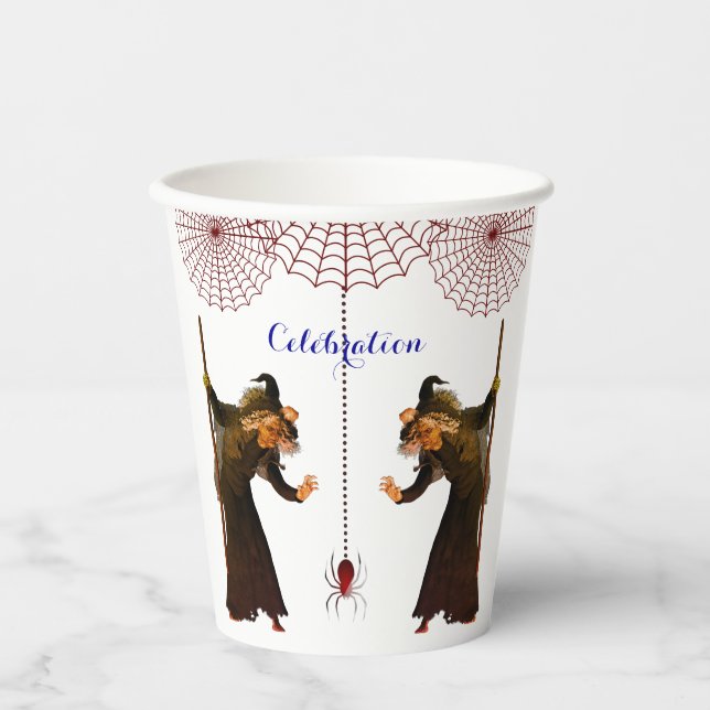 Gobelets En Papier Sorcière Éffrayante (Recto)