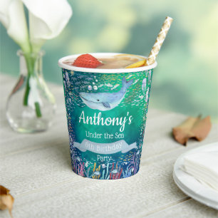 Gobelets En Papier Sous la mer Tout âge Anniversaire
