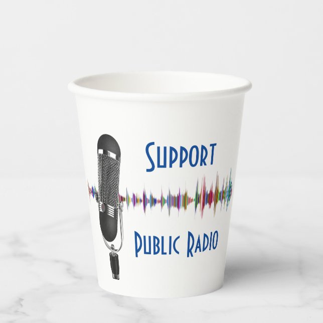Gobelets En Papier Soutenez la radio publique (Recto)