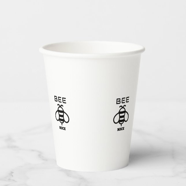 Gobelets En Papier Soyez gentil avec un design minimal (Recto)