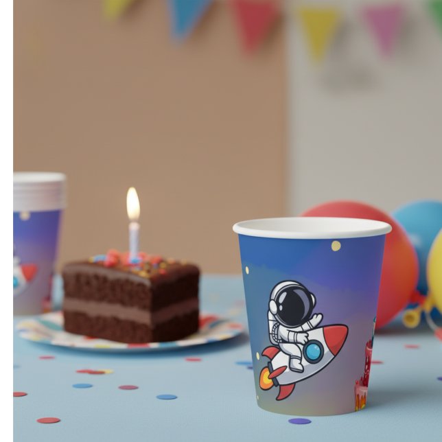 Gobelets En Papier Space Adventure Coupes d'anniversaire (Créateur téléchargé)