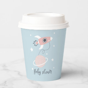 Gobelets En Papier Space Rocket et Jupiter Baby shower
