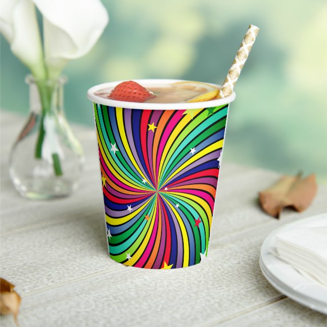 Gobelets En Papier Spirale arc-en-ciel (Insitu)