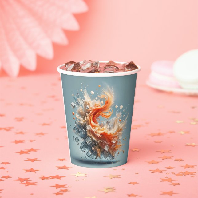 Gobelets En Papier Splash tropical (Insitu)