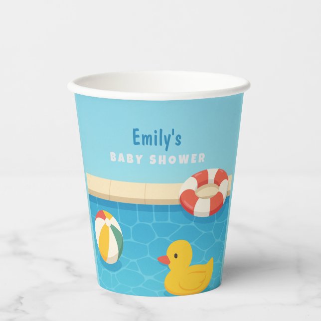 Gobelets En Papier Splish Splash c'est un Baby shower Baby Bash (Recto)
