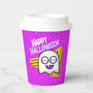 Gobelets En Papier Spooky Ghost Halloween Cups - purple